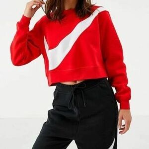 Womens Nike Red and White Women's Crop Top